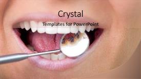  Presentation with dental radiology opontopediatric - Audience pleasing PPT theme consisting of lingual braces on dental mirror backdrop and a coral colored foreground