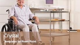  Presentation with multicultural senior citizen - Theme having linguer - senior woman sitting in wheelchair background and a coral colored foreground