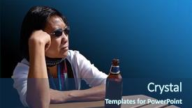  Presentation with thai - Presentation design with linguer - thai woman drinking beer background and a ocean colored foreground