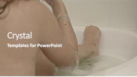  Presentation with razor - Presentation theme enhanced with linguer - young woman shaving her legs background and a coral colored foreground