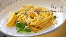  Presentation with pasta - Presentation design with linguine-al-limone-pasta and a  colored foreground