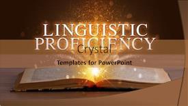  Presentation with linguistic - Colorful PPT theme enhanced with linguistic-proficiency-inscription-coming-out backdrop and a coral colored foreground