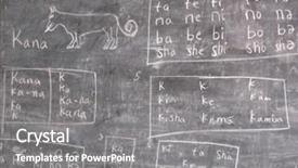  Presentation with linguistics - Amazing PPT theme having linguistics - blackboard in africa backdrop and a gray colored foreground