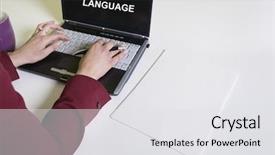  Presentation with linguistics - PPT layouts featuring linguistics - close up of woman using background and a white colored foreground