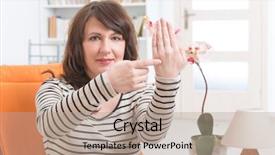  Presentation with alternative medicine - PPT theme having linguistics - woman doing eft background and a coral colored foreground