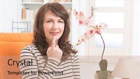  Presentation with counseling - Audience pleasing theme consisting of linguistics - woman doing eft backdrop and a coral colored foreground
