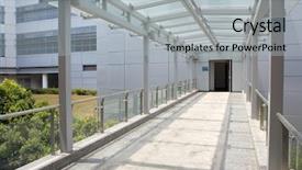  Presentation with university buildings - Presentation theme having link bridge between two buildings background and a light gray colored foreground