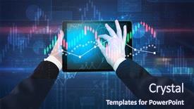  Presentation with tablet - Colorful theme enhanced with linkedlist - hand touching tablet with worldwide backdrop and a navy blue colored foreground