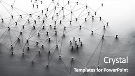  Presentation with dark web - Presentation design having linking entities monotone networking social background and a gray colored foreground