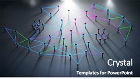  Presentation with green shadow - Amazing slide deck having linking entities networking social media backdrop and a ocean colored foreground
