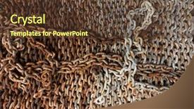  Presentation with chain - Audience pleasing slide set consisting of linking rings - background of old rusted iron backdrop and a tawny brown colored foreground