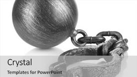  Presentation with chain - PPT layouts having linking rings - ball and chain isolated background and a light gray colored foreground