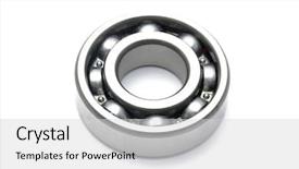  Presentation with bearing - Beautiful PPT layouts featuring linking rings - ball bearing closeup on white backdrop and a light gray colored foreground
