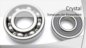  Presentation with bearing - Amazing PPT theme having linking rings - ball bearing isolated on white backdrop and a white colored foreground