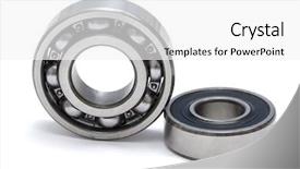  Presentation with bearing - PPT theme enhanced with linking rings - ball bearing isolated on white background and a  colored foreground