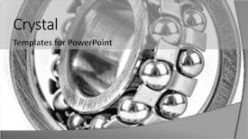  Presentation with bearing - Cool new PPT layouts with linking rings - ball bearing isolated on white backdrop and a light gray colored foreground