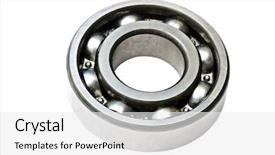  Presentation with bearing - PPT theme featuring linking rings - ball bearing isolated on white background and a white colored foreground