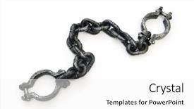  Presentation with metal - Amazing PPT layouts having linking rings - metal shackles isolated backdrop and a  colored foreground