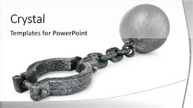  Presentation with metal - PPT theme with linking rings - metal shackles isolated background and a white colored foreground