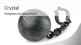  Presentation with foundry liquid metal from blast - Amazing presentation theme having linking rings - metal shackles isolated backdrop and a white colored foreground