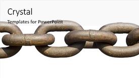  Presentation with supply chain integration - Beautiful PPT theme featuring linking rings - rusty chain isolated on white backdrop and a white colored foreground