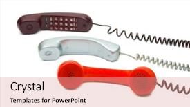  Presentation with black and white old phone - Colorful theme enhanced with linking rings - three waiting phone isolated backdrop and a coral colored foreground