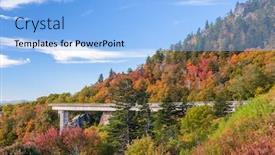  Presentation with north carolina - Amazing PPT theme having linn-cove-viaduct-grandfather-mountain backdrop and a light blue colored foreground