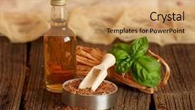  Presentation with oil futures - Cool new presentation design with linseeds - dried linseed with macerated oil backdrop and a coral colored foreground