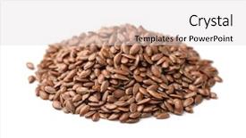  Presentation with seeds - PPT theme consisting of linseeds - flax seeds heap isolated background and a light gray colored foreground