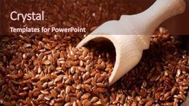  Presentation with close up fennel seed - Colorful slide set enhanced with linseeds - flax seeds linseed lin seeds backdrop and a tawny brown colored foreground