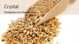  Presentation with close up fennel seed - Presentation with linseeds - flax seeds linseed lin seeds background and a yellow colored foreground