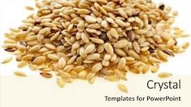  Presentation with close up fennel seed - Colorful theme enhanced with linseeds - flax seeds linseed lin seeds backdrop and a blonde colored foreground