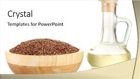  Presentation with oil seeds - Slides with linseeds - linseed oil with flax seeds background and a white colored foreground