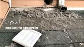  Presentation with cleaning - Slide set having lint-collected-from-dryer-machine background and a gray colored foreground