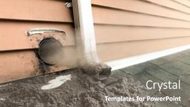  Presentation with pharmaceutical industry production line machine - Presentation theme consisting of lint-collected-from-dryer-machine background and a gray colored foreground