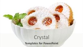  Presentation with cookies - Colorful presentation theme enhanced with linzer cookies dusted with confectioner's sugar backdrop and a sky blue colored foreground