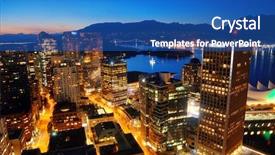  Presentation with urban - Presentation theme with lion gate - vancouver rooftop view with urban background and a ocean colored foreground