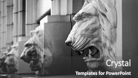  Presentation with lion - Slides having lion head sculptures on building background and a dark gray colored foreground
