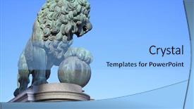  Presentation with royal - Presentation theme consisting of lion near the royal background and a  colored foreground