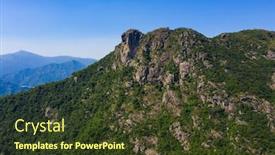  Presentation with blue mountain - Audience pleasing presentation theme consisting of lion-rock-mountain-and-blue backdrop and a tawny brown colored foreground