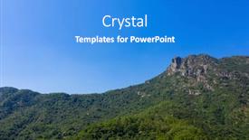  Presentation with lion - Presentation theme enhanced with lion rock mountain in hong kong background and a cobalt blue colored foreground