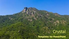  Presentation with lion - PPT theme consisting of lion rock mountain in hong kong background and a tawny brown colored foreground
