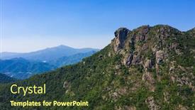 Presentation with hong kong - Slide set enhanced with lion-rock-mountain-in-hong background and a tawny brown colored foreground