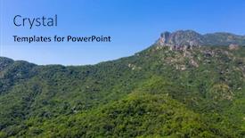  Presentation with blue mountain - PPT theme with lion-rock-mountain-with-blue background and a light blue colored foreground