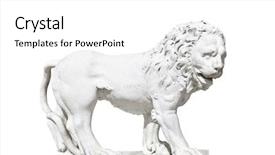  Presentation with lion - Beautiful PPT theme featuring lion-sculpture-isolated-on-white backdrop and a white colored foreground