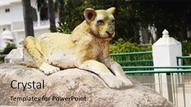  Presentation with new delhi - Slide deck with lion statue at a park background and a  colored foreground