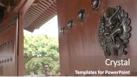  Presentation with chinese temple - Amazing presentation having lion statue lion door lock backdrop and a violet colored foreground