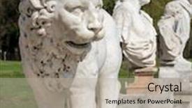  Presentation with lion - Colorful PPT theme enhanced with lion stone statue backdrop and a mint green colored foreground