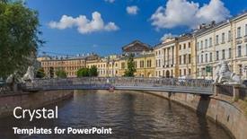  Presentation with lions - Slide set featuring lions-bridge-on-griboyedov-channel background and a dark gray colored foreground
