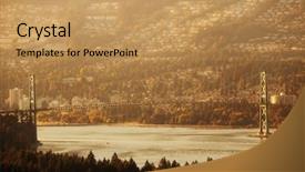  Presentation with lion - Slide deck consisting of lions gate bridge at sunset background and a coral colored foreground